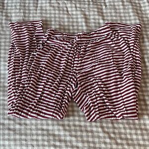 Aerie Maroon and White Striped pj pants